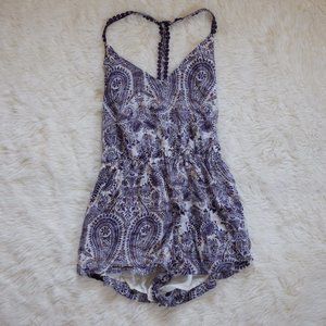 Urban Outfitters Ecote Paisley Open Back Romper XS